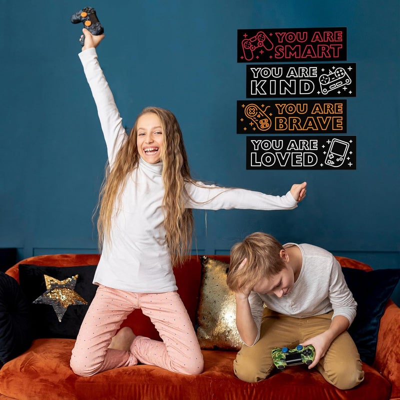 Robmoda Game Wall Decals Glow in The Dark, Gamer Sticker Inspirational Wall Decor for Boys Room, Kids Bedroom Playroom Nursery Decoration - Image 5